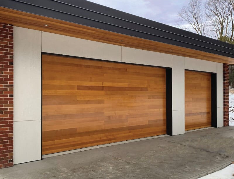Contemporary Wooden Garage Doors in Houston